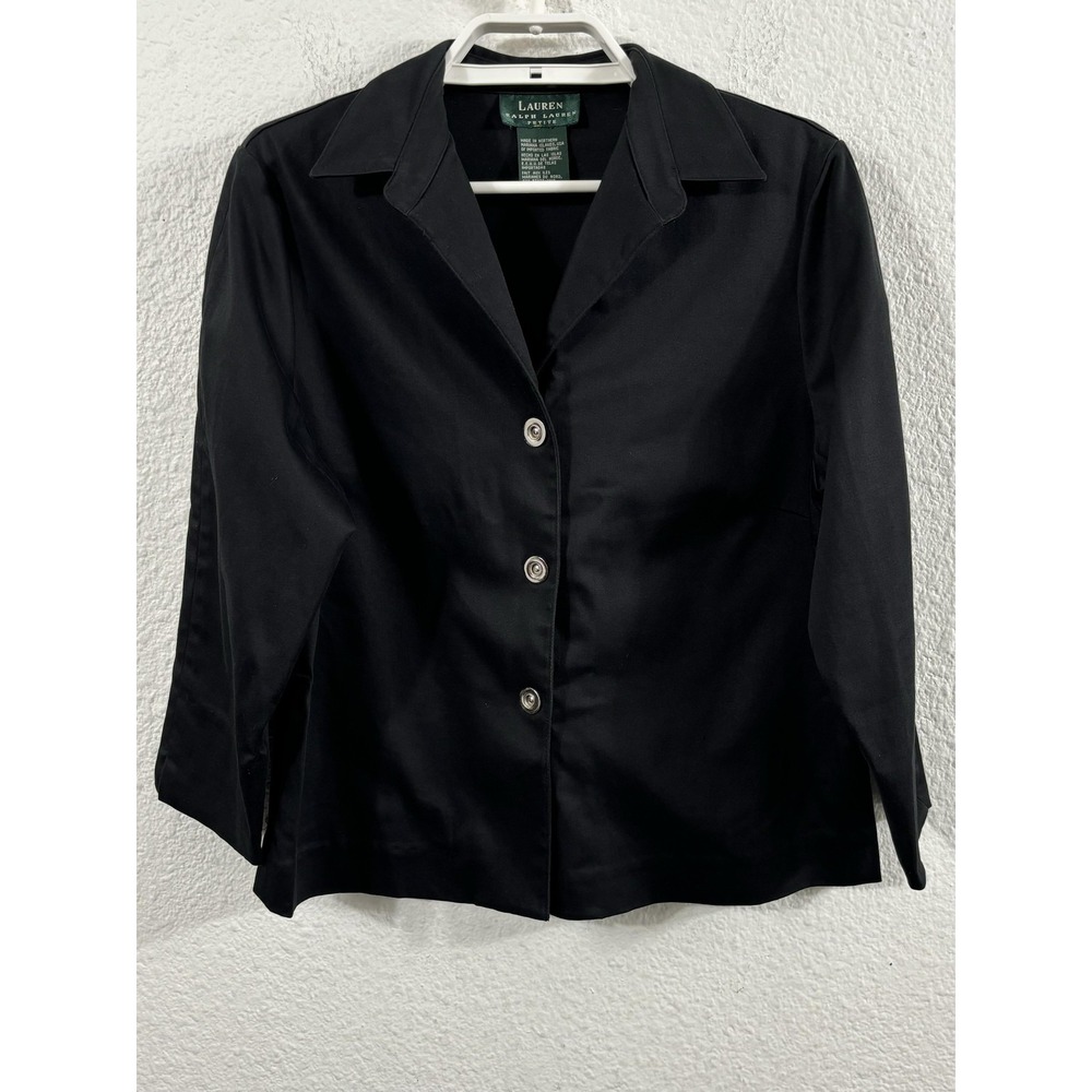 Lauren Ralph Lauren Top Womens Petite Medium Stretch 3/4 Sleeve Made USA